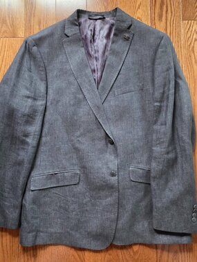 50L Psycho Bunny grey linen blazer